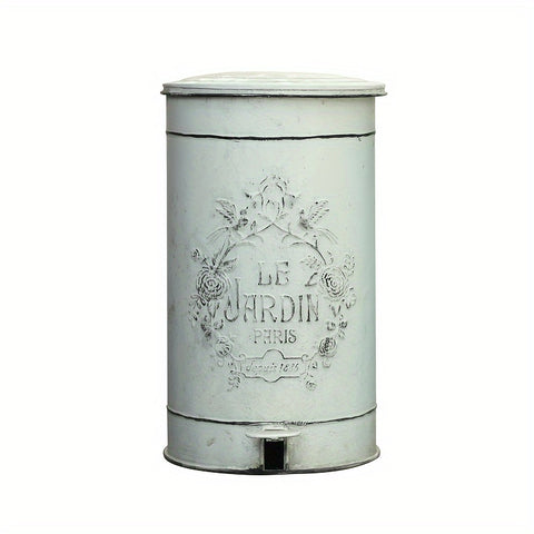 Metal Waste Basket Metal Waste Basket - Round Trash Can Suitable for Kitchen, Garden, Farmhouse, Outside