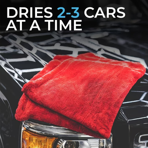 Heavy-Duty 1200GSM Microfiber Car Towel - Extra Large 24x36 Inches Quick-Dry Automotive Towel with Kink Ring