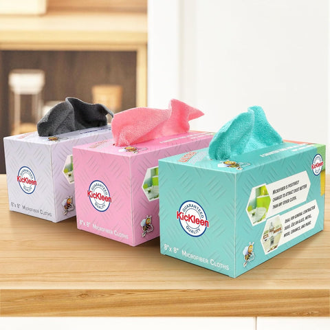 Microfiber Cleaning Cloths KICKLEEN 40-Pack Cleaning Cloths - Ultra, Heavy-Duty Lint-Free