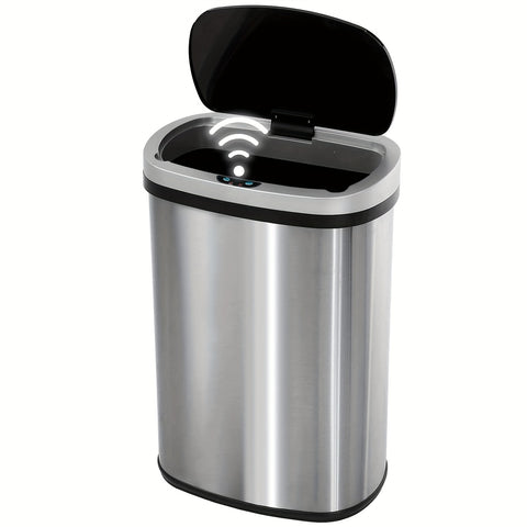 13 Gallon Trash Can Kitchen Waste Bin 50L, Automatic Garbage Can Touchless Motion Sensor, for Office Bedroom Living Room Trash Can, Bedroom Trash Can, Contemporary Design, Compact Bin, Highquality Plastic, Rustresistant Material, Large Capacity Bin, Motio