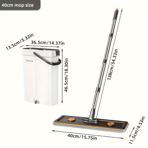 33cm\u002F40cm Mop And Bucket with Wringer Dryer Set, Floor Cleaning, Wet And Dry Floor Dust Mop, Home Floor Cleaning System, for All Floors, Recommended for Living Room, Bedroom, Bathroom Kitchen, Cleaning Supplies, Cleaning Tools, Holiday Cleaning