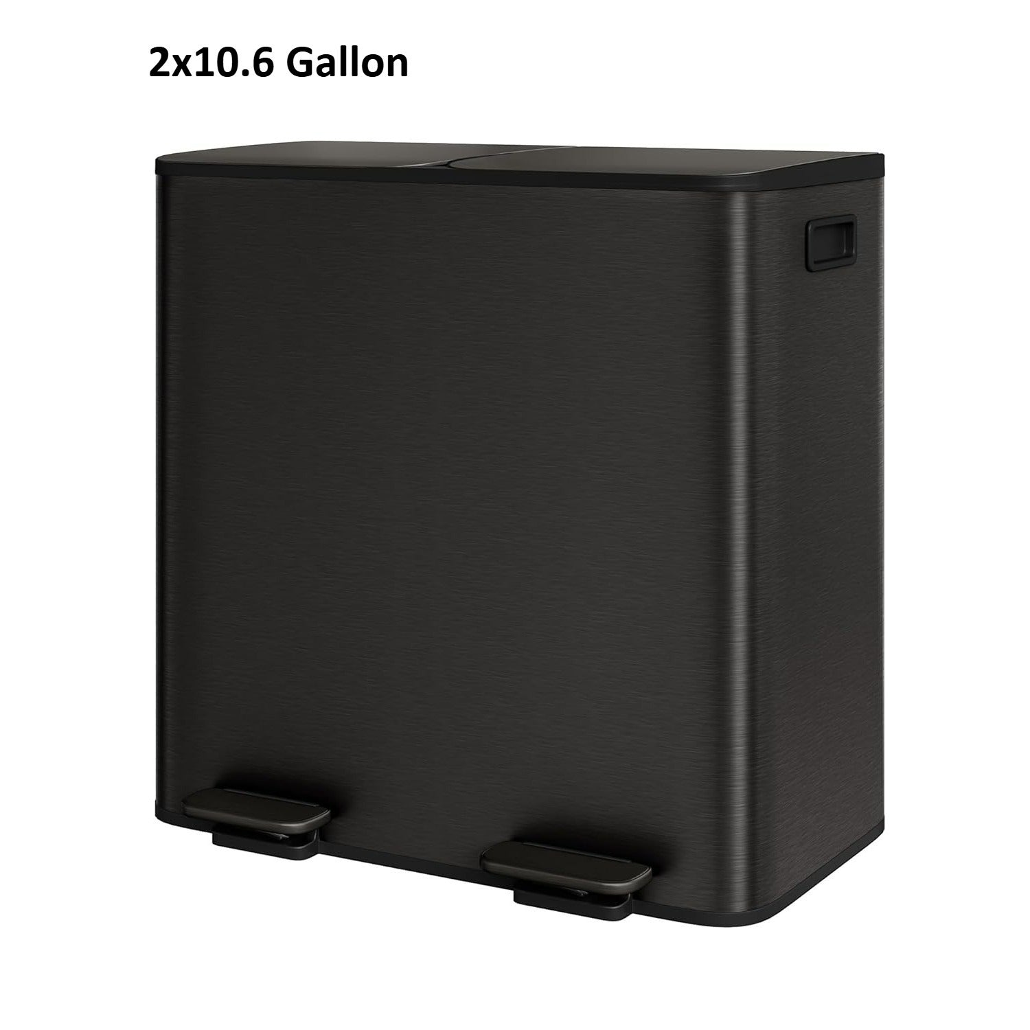 2x8 Gallon\u002F 2x10.6 Gallon Stainless Steel Double Trash Can with Lid for Kitchen, Large Dual Trash and Bin Combo, Step-on Kitchen Metal Stainless Steel Garbage Cans, PP Inner Buckets, Liner Rim, Silvery\u002F Gray\u002F Black