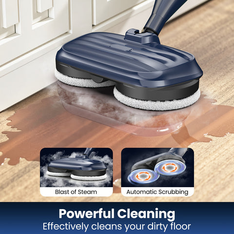 VM6 Steam Mop with Rotating Mop Pads, 10-in-1 Spin Steam Blaster Technology, 3 Steam Modes & LED Headlights for Laminate & Marble Floors, Steam Mops For Floor Cleaning, Floor Cleaning Mop, Swivel Mop, Floor Cleaning Mops, Flat Mops For Floor Cleaning, Spr