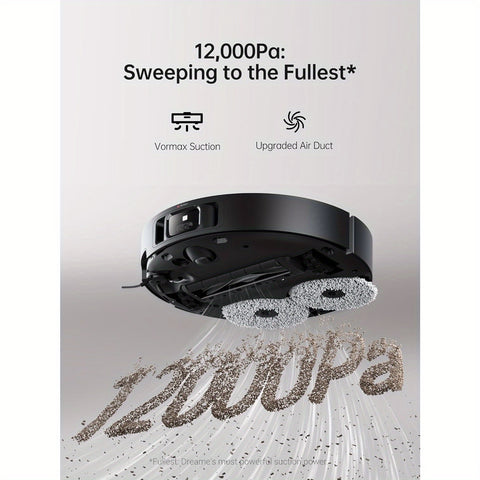 Refurbished DREAME X40 Ultra Smart Robotic Vacuum with Removable & Liftable Mop, 12, 000Pa Suction, Side Brush Extensive Cleaning, 158°F Mop & Washboard Self Cleaning, Auto-Empty, Auto Refill, Liftable Brushes