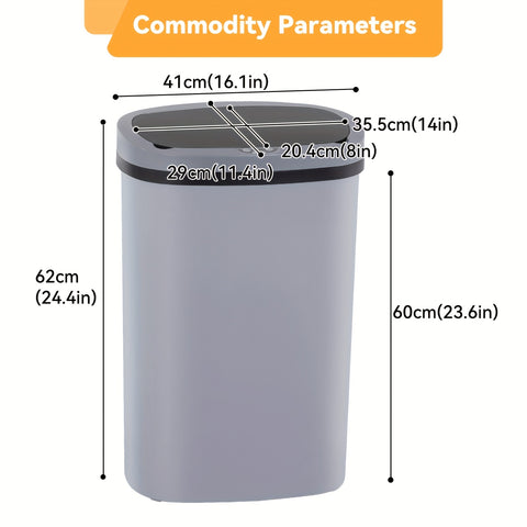 13 Gallon Trash Can Kitchen Waste Bin 50L, Automatic Garbage Can Touchless Motion Sensor, for Office Bedroom Living Room Trash Can, Bedroom Trash Can, Contemporary Design, Compact Bin, Highquality Plastic, Rustresistant Material, Large Capacity Bin, Motio