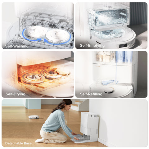 Roborock QXrevo Robot Vacuum and Mop with Self-Emptying, Self-Drying, 5,500Pa Suction, Obstacle Avoidance (white)