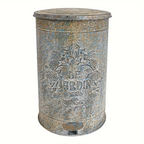 Metal Waste Basket Metal Waste Basket - Round Trash Can Suitable for Kitchen, Garden, Farmhouse, Outside