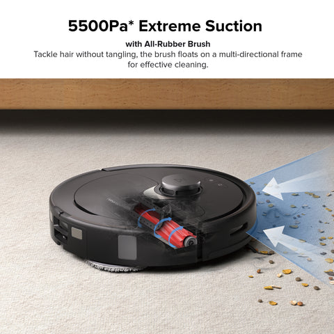Roborock Qrevo Robot Vacuum and Mop with Self-Emptying, Self-Drying, 5,500Pa Suction, Obstacle Avoidance (Black)