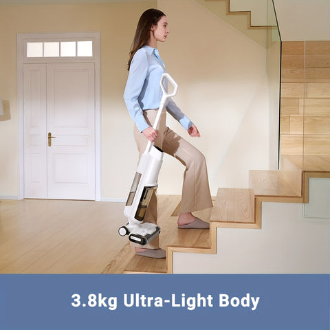 DREAME K10 Wet Dry Vacuum Cleaner, Cordless Vacuum Mop with Self-Washing, 8.38lbs Lightweight Floor Washer, 30min Runtime, Edge Cleaning Great for Hardfloor, Specially Designed Twin Scraper