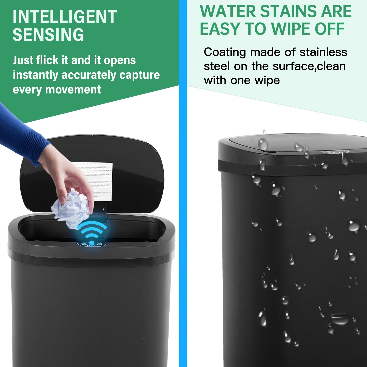 13 Gallon\u002F50L Automatic Trash Can, Touchless Motion Sensor Garbage Can, Lid Anti-Fingerprint Mute Designed, Trash Can For Kitchen Living Room Office Bedroom
