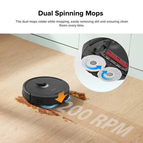 Roborock Qrevo Robot Vacuum and Mop with Self-Emptying, Self-Drying, 5,500Pa Suction, Obstacle Avoidance (Black)