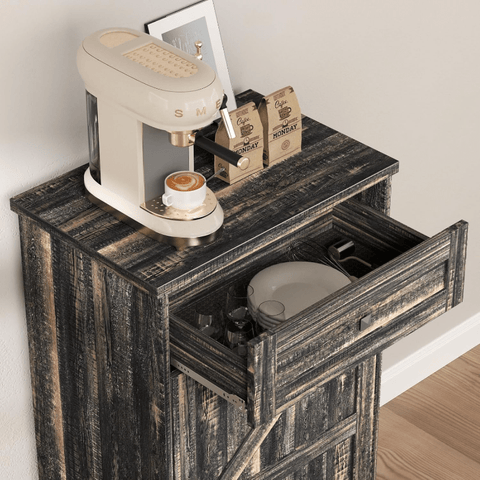 Black Farmhouse Tilt Out Trash Cabinet 10 Gallon Dog Proof Garbage