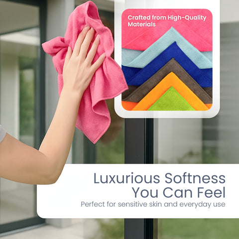 Heavy-Duty|Ultra Absorbent 12pcs Heavy-Duty Microfiber Cleaning Cloths