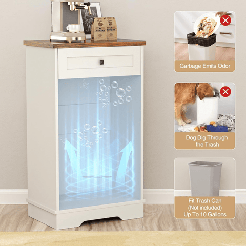 Black Farmhouse Tilt Out Trash Cabinet 10 Gallon Dog Proof Garbage