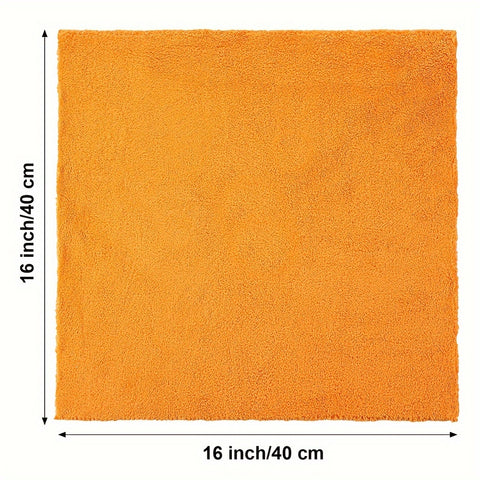 Microfiber Towel 5pcs Microfiber Automotive Towel | Borderless, Plush, Absorbent, 500 GSM, 16 inches, Orange, Dry Cleaning Polishing Towel