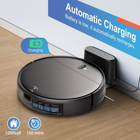 2-in-1 Robot Vacuum and Mop Combo with Automatic Recharge, Scheduled Cleaning, Powerful Suction, Super Thin Design, Low-Carpet Cleaning, 3D Obstacle Avoidance, 60dB Quiet Operation, 200-500ml Tank, 1000 Sq.m Coverage, USB Charging, Battery, Smart App Cont