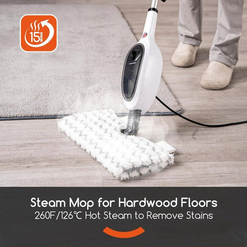 10-in-1 Steam Mop Floor Cleaner with 15-Second Fast Heating, Double-Sided Flip Design & Ergonomic Handle - Cordless Steam Cleaner for Kitchen, Living Room, Hardwood & Tile Floors, Multi-Surface Use, Quick Clean, No Residue, Compatible with