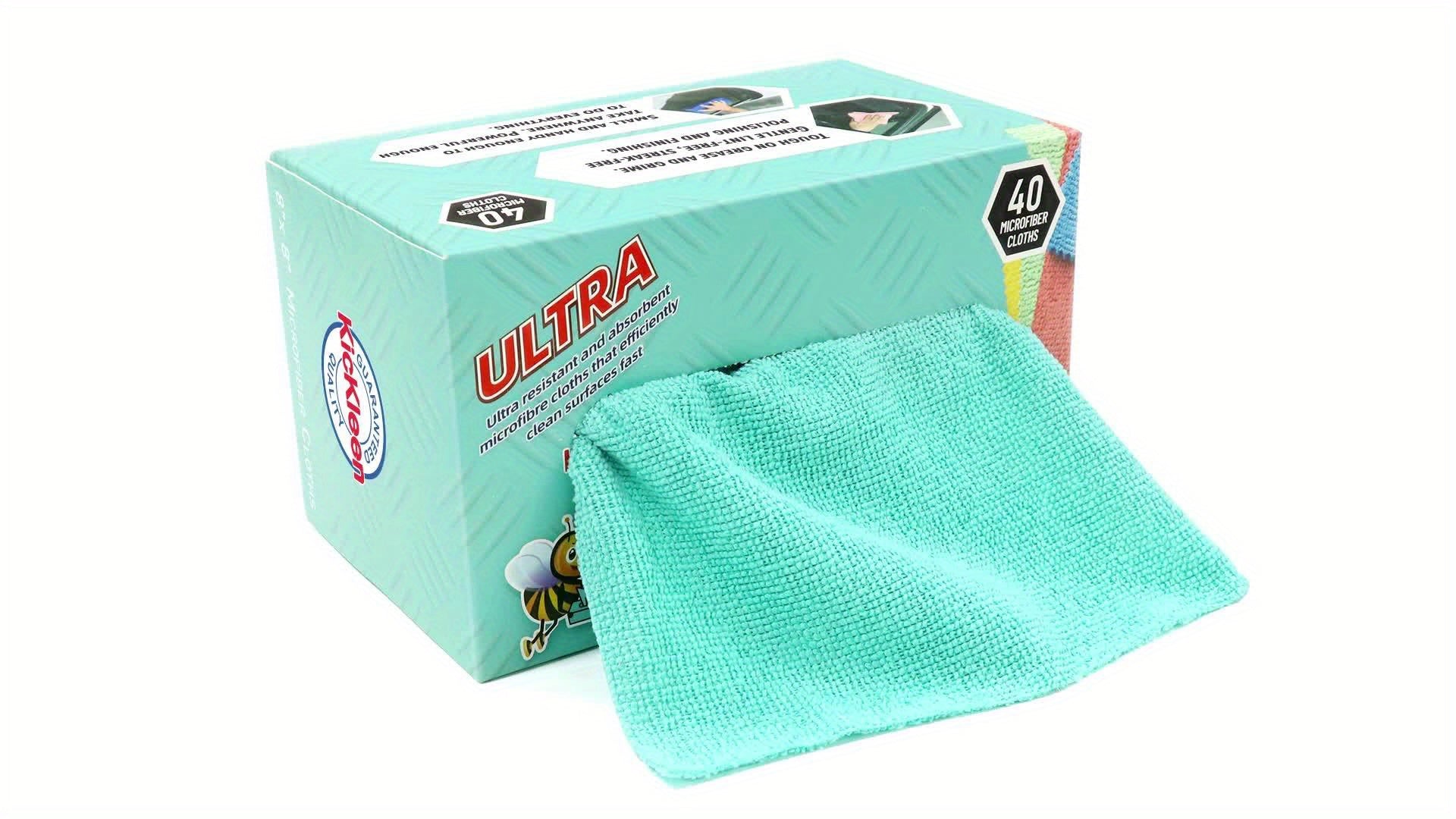 Microfiber Cleaning Cloths KICKLEEN 40-Pack Cleaning Cloths - Ultra, Heavy-Duty Lint-Free