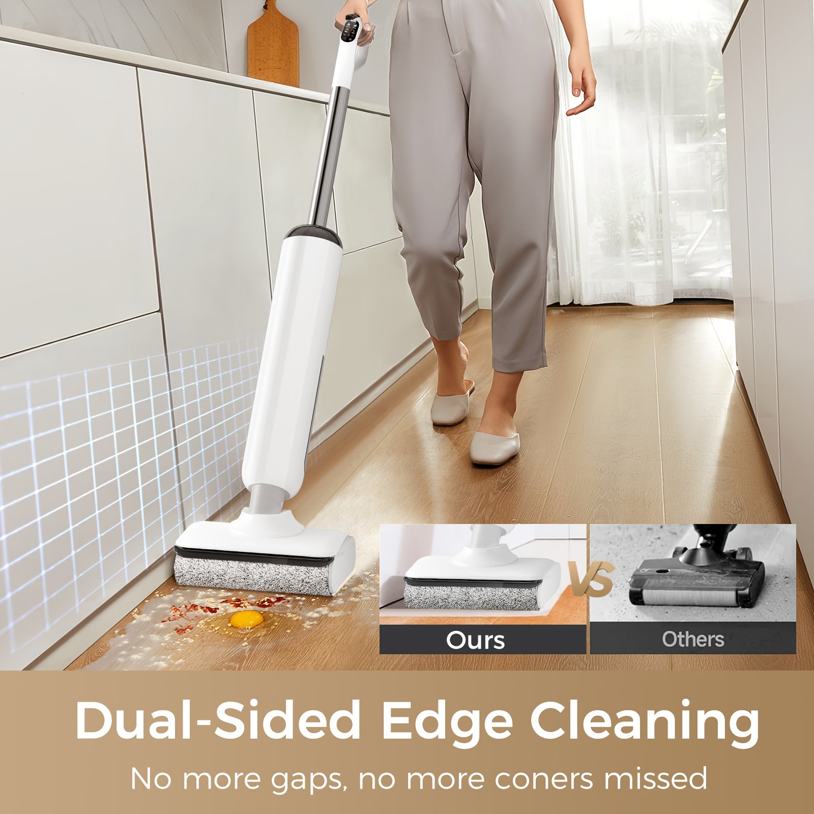 Cordless Wet Dry Vacuum Lightweight & Cordless Wet And Dry Vacuum Cleaner | Wet Dry Vacuum Cordless Floor Cleaner And Mop One-Step Cleaning for Hard Floors, Self-propelled Vacuum Mop Assembly, Refreshed Home