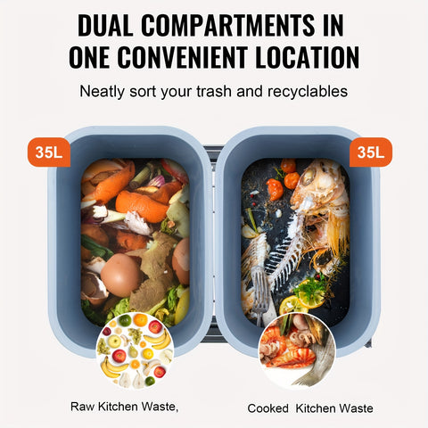 Happybuy Pull-Out Trash Can 29\u002F70L Single Bin, Under Mount for Kitchen Counter & Sink