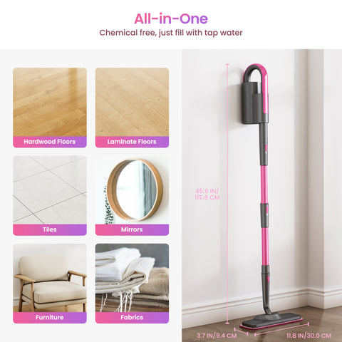 Schenley 19-in-1 Steam Mop Dual-Rod Design with Detachable Handheld Steamer for Walls, Grouts, Hard Floors, Tiles, includes Multi-purpose Accessories and Washable Microfiber Pads