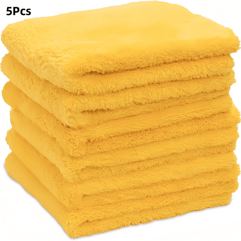 5pcs Ultra-Fine Fiber Car Towels - Absorbent Microfiber Cloths for Washing & Polishing