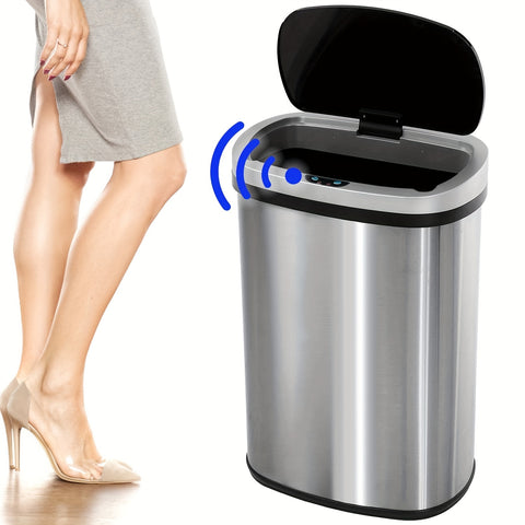 13 Gallon Trash Can Kitchen Waste Bin 50L, Automatic Garbage Can Touchless Motion Sensor, for Office Bedroom Living Room Trash Can, Bedroom Trash Can, Contemporary Design, Compact Bin, Highquality Plastic, Rustresistant Material, Large Capacity Bin, Motio