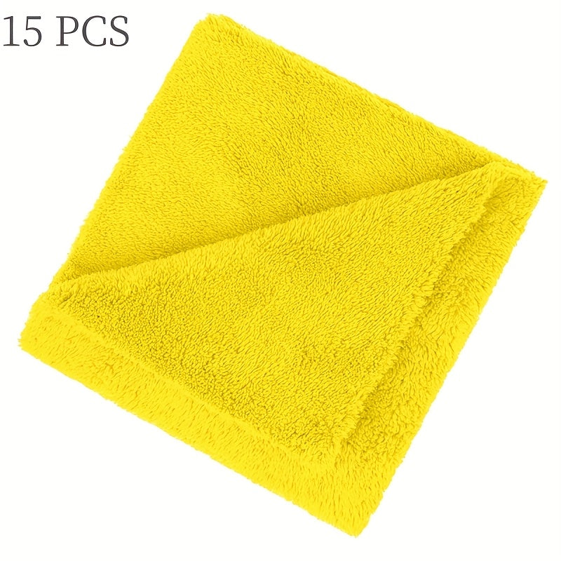 Liuzixuan 15-Pack Microfiber Car Wash Towels, 15.75x15.75inch 350GSM, Super Absorbent, Quick-Dry