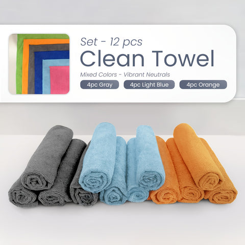 Heavy-Duty|Ultra Absorbent 12pcs Heavy-Duty Microfiber Cleaning Cloths