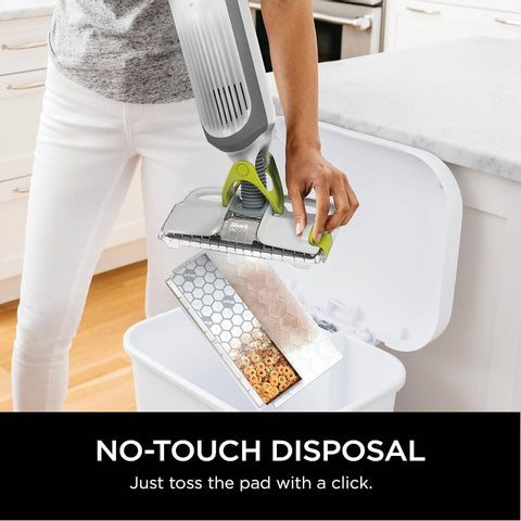 VM200P12 VACMOP -in-One Vacuum Mop System with 12 Disposable Pads & 12oz Cleaning Solution - Wet Mop for Hard Floors,, Vinyl, Laminate - One-Step Suction & Mopping, No Bucket\u002FMicrofiber Cloth, Compatible with VACMOP, Mop With Spray, Cleaning Supplies