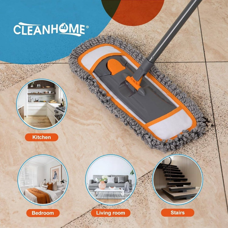 Mirofiebr Dust Mop with 7pcs Washable Mop Pads and Extendable 55u201D Long Handle, Multifunction Floor Mop Hardwood, Marble, Laminate, Tile Floor Mopping, Floor Mop with Bucket Set, Mop Set, Mop with Bucket, Floor Cleaning, Hardwood Floor Care