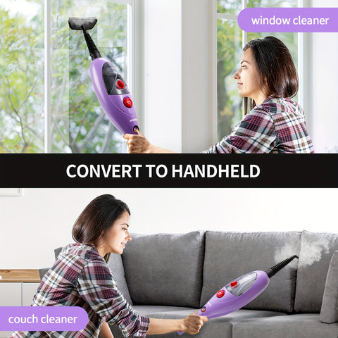 Moolan 12-in-1 Steam Mop Design With Detachable Handheld Steam Mops For Cleaning Floors, Tiles, Hardwood, Windows Sofa Wall Grout Cleaning Multi-Surface Steam Cleaner Includes &11 Multipurpose Tools, Contain Washable Steam Mop Pads