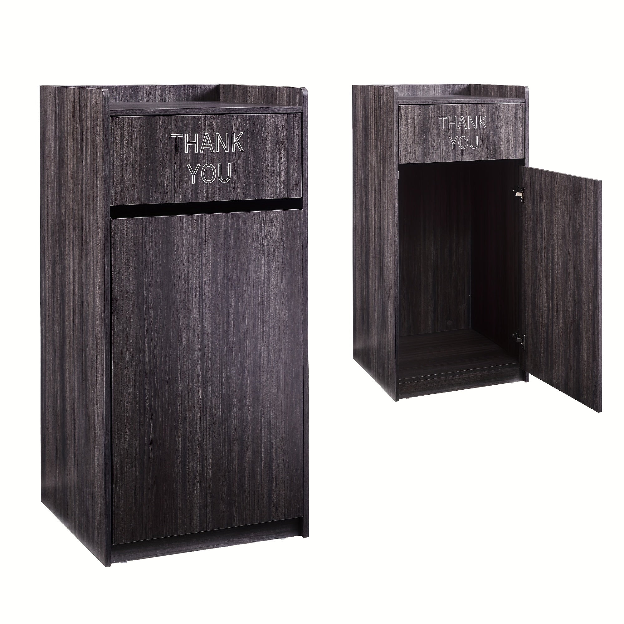 40 Gallon Wooden Trash Can Cabinet with Pull-Out Tray Holder - Polished Finish, Commercial & Home Kitchen Garbage Bin, Space-Saving Design for Restaurants, Cafes, Schools & Dining Areas, Restaurant Waste Disposal, Sleek Wood Finish, Durable Wood Construct