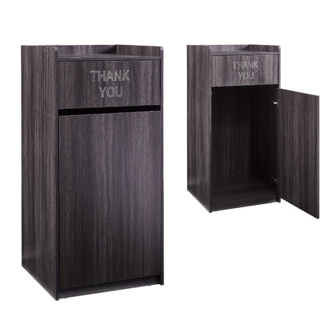 40 Gallon Wooden Trash Can Cabinet with Pull-Out Tray Holder - Polished Finish, Commercial & Home Kitchen Garbage Bin, Space-Saving Design for Restaurants, Cafes, Schools & Dining Areas, Restaurant Waste Disposal, Sleek Wood Finish, Durable Wood Construct