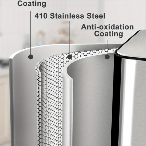 16 Gal Trash Can Stainless Steel w\u002F Separated Lid & Foot Pedal Kitchen Trash Can