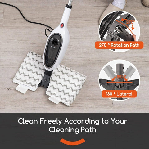 10-in-1 Steam Mop Floor Cleaner with 15-Second Fast Heating, Double-Sided Flip Design & Ergonomic Handle - Cordless Steam Cleaner for Kitchen, Living Room, Hardwood & Tile Floors, Multi-Surface Use, Quick Clean, No Residue, Compatible with