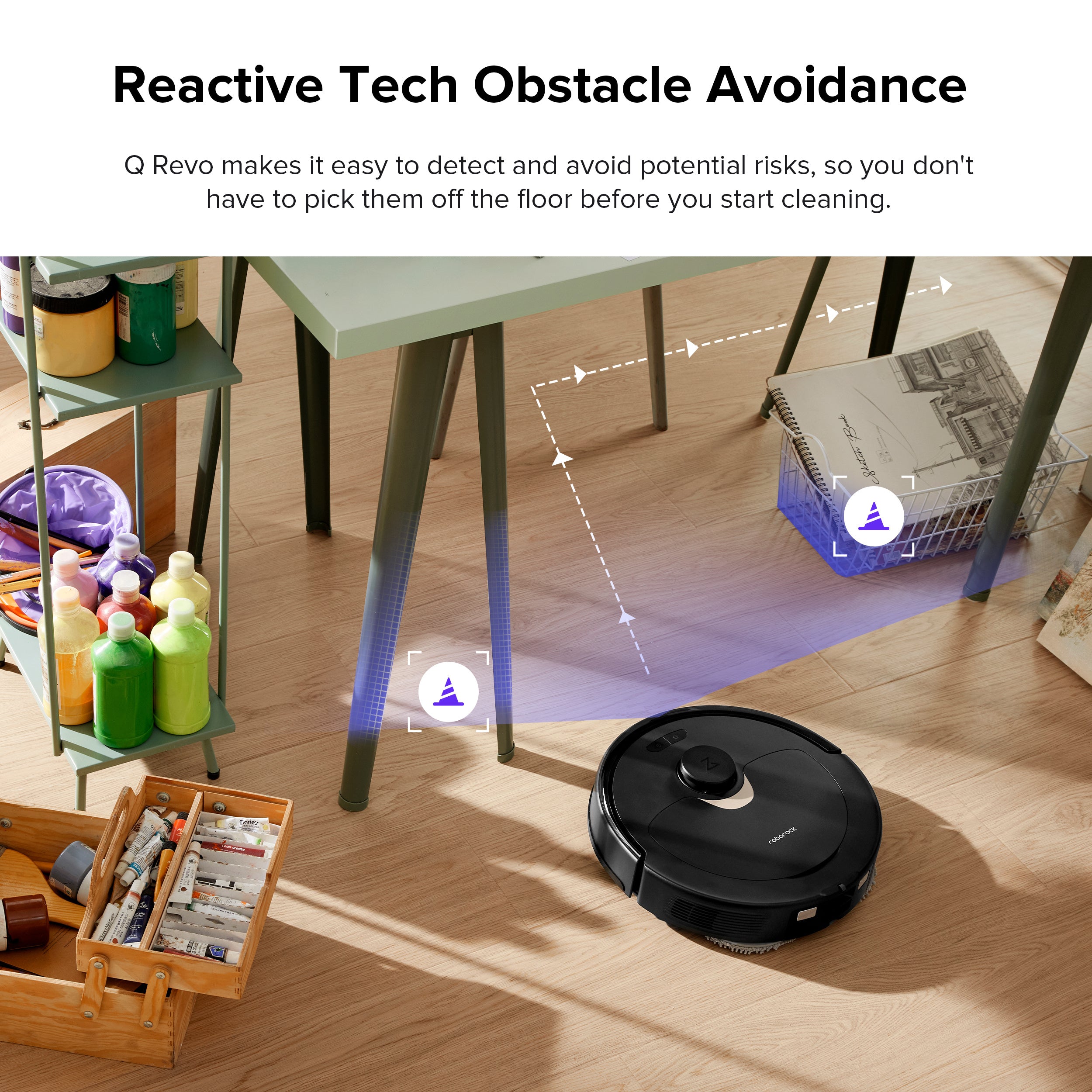 Roborock Qrevo Robot Vacuum and Mop with Self-Emptying, Self-Drying, 5,500Pa Suction, Obstacle Avoidance (Black)