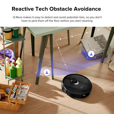 Roborock Qrevo Robot Vacuum and Mop with Self-Emptying, Self-Drying, 5,500Pa Suction, Obstacle Avoidance (Black)