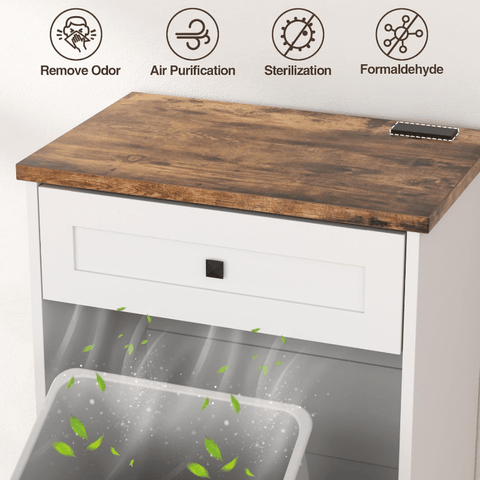 Black Farmhouse Tilt Out Trash Cabinet 10 Gallon Dog Proof Garbage