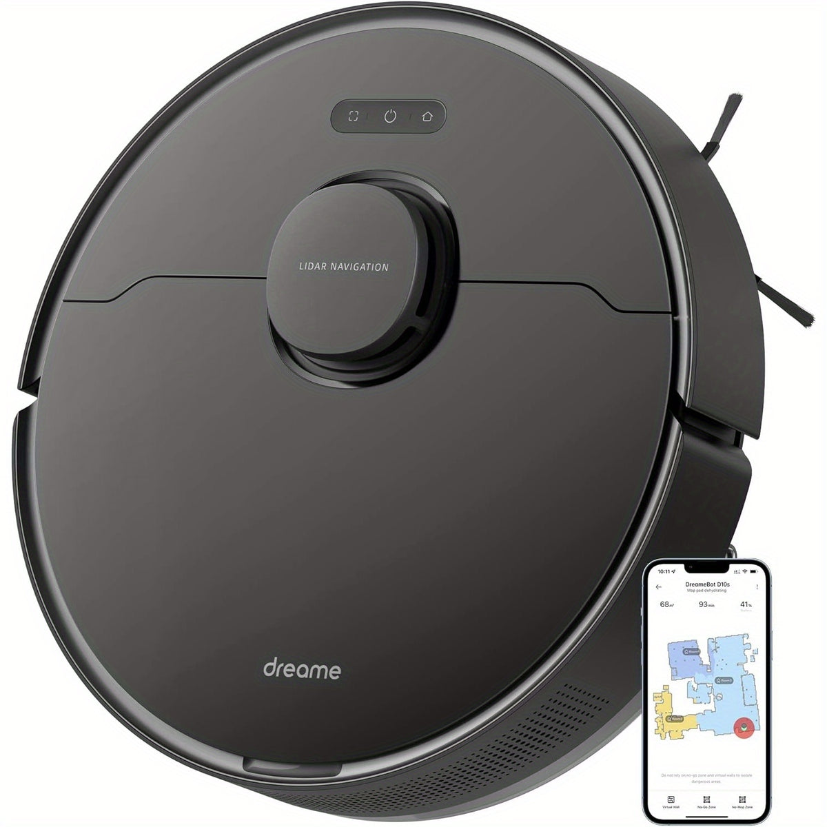 Dreametech D10s Pro Robot Vacuum and Mop Combo, Powerful 5000Pa Suction, AI-Powered Obstacle Recognition, 280mins Runtime, Robot Vacuum Cleaner Compatible with Alexa, Perfect for Pet Hair, Carpets