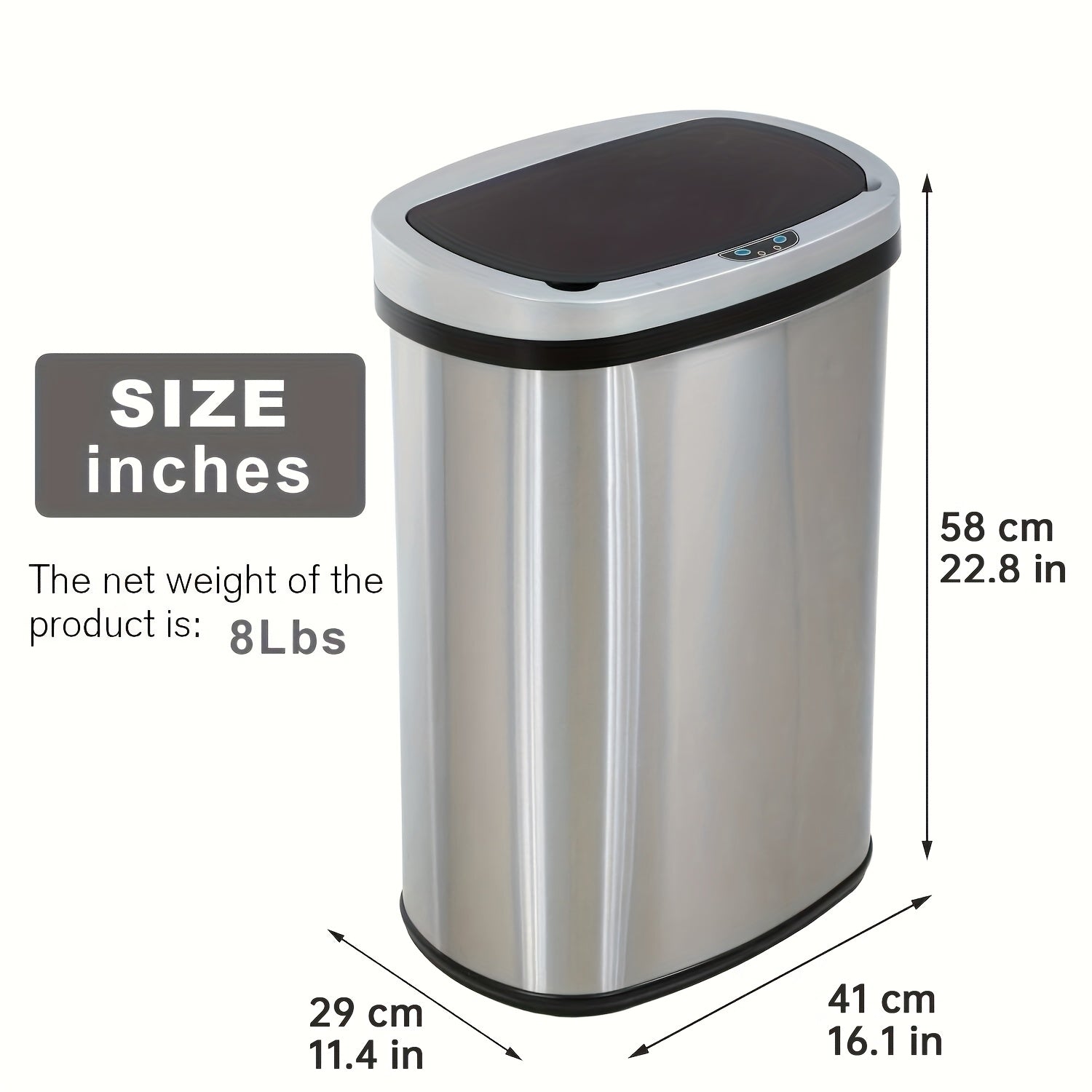 13 Gallon Trash Can Kitchen Waste Bin 50L, Automatic Garbage Can Touchless Motion Sensor, for Office Bedroom Living Room Trash Can, Bedroom Trash Can, Contemporary Design, Compact Bin, Highquality Plastic, Rustresistant Material, Large Capacity Bin, Motio