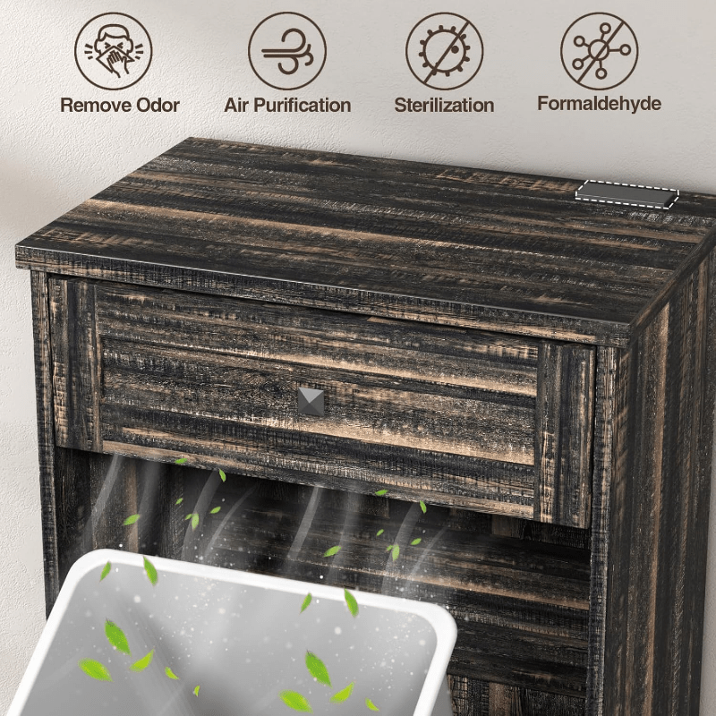 Black Farmhouse Tilt Out Trash Cabinet 10 Gallon Dog Proof Garbage
