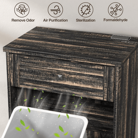 Black Farmhouse Tilt Out Trash Cabinet 10 Gallon Dog Proof Garbage