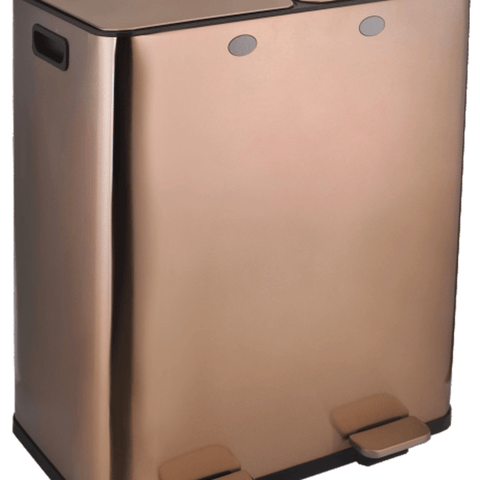 16 Gal Trash Can Stainless Steel w\u002F Separated Lid & Foot Pedal Kitchen Trash Can