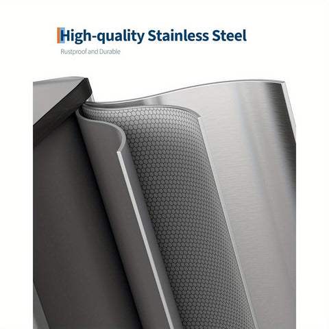 2x8 Gallon\u002F 2x10.6 Gallon Stainless Steel Double Trash Can with Lid for Kitchen, Large Dual Trash and Bin Combo, Step-on Kitchen Metal Stainless Steel Garbage Cans, PP Inner Buckets, Liner Rim, Silvery\u002F Gray\u002F Black