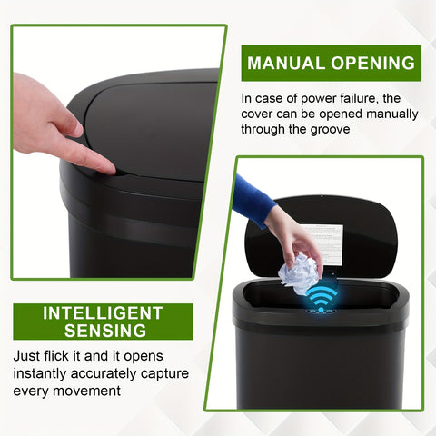 13 Gallon Trash Can Kitchen, Automatic Garbage Can Touchless Motion SensorWaste Bin 50L, For Office Bedroom Living Room Trash Can
