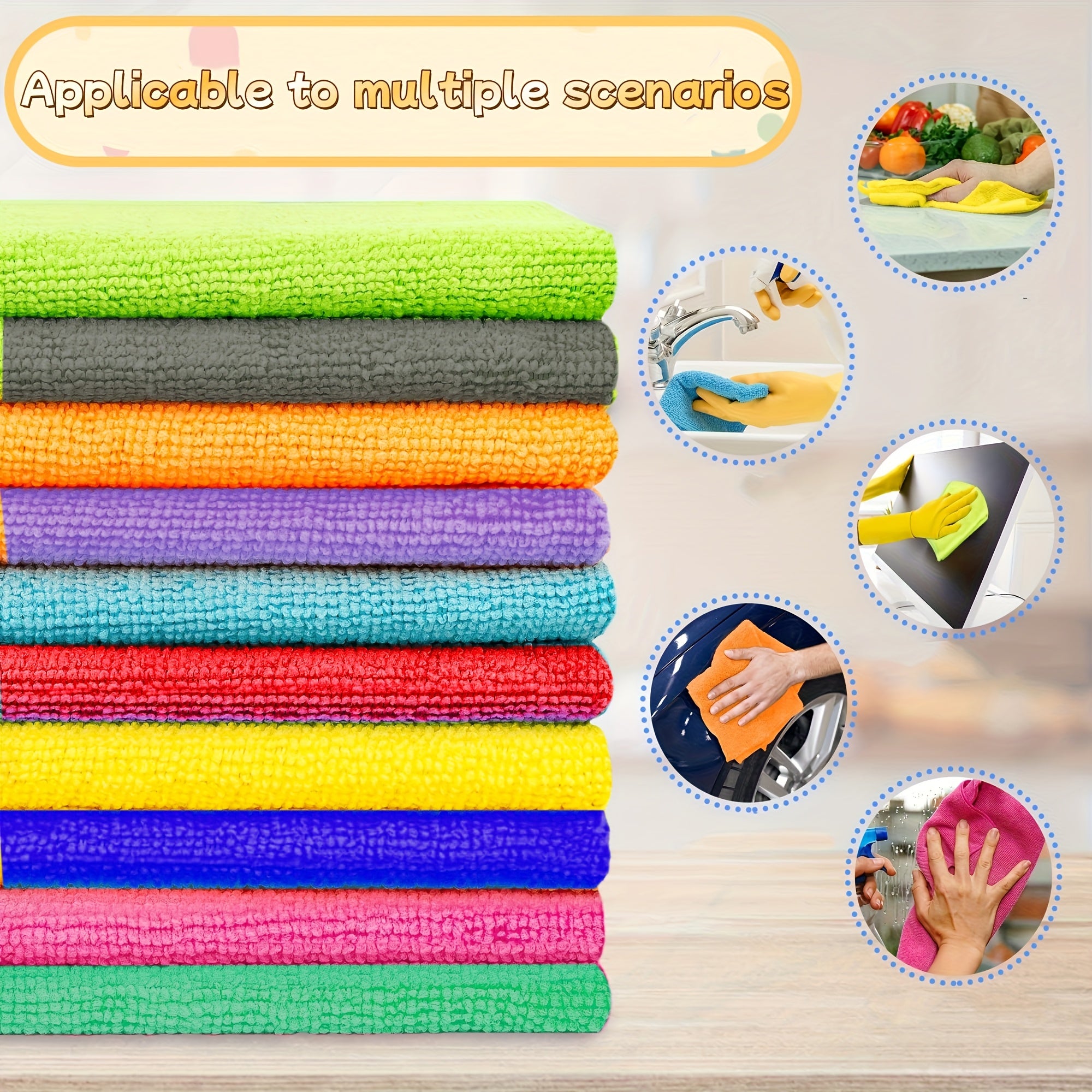 18\u002F28\u002F38pcs Set of Store Towels, Bulk Microfiber Cleaning Cloths