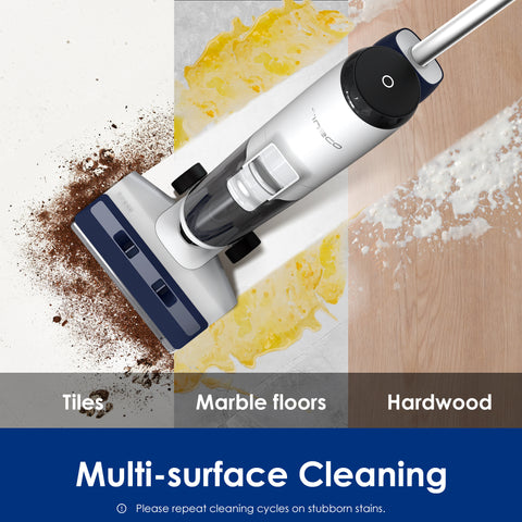 Tineco iFLOOR 5 Breeze Complete Wet Dry Vacuum, One-Step Cleaning for Hard Floors, Edge Clean, Auto Self-Cleaning, Lightweight & Cordless Design, Blue