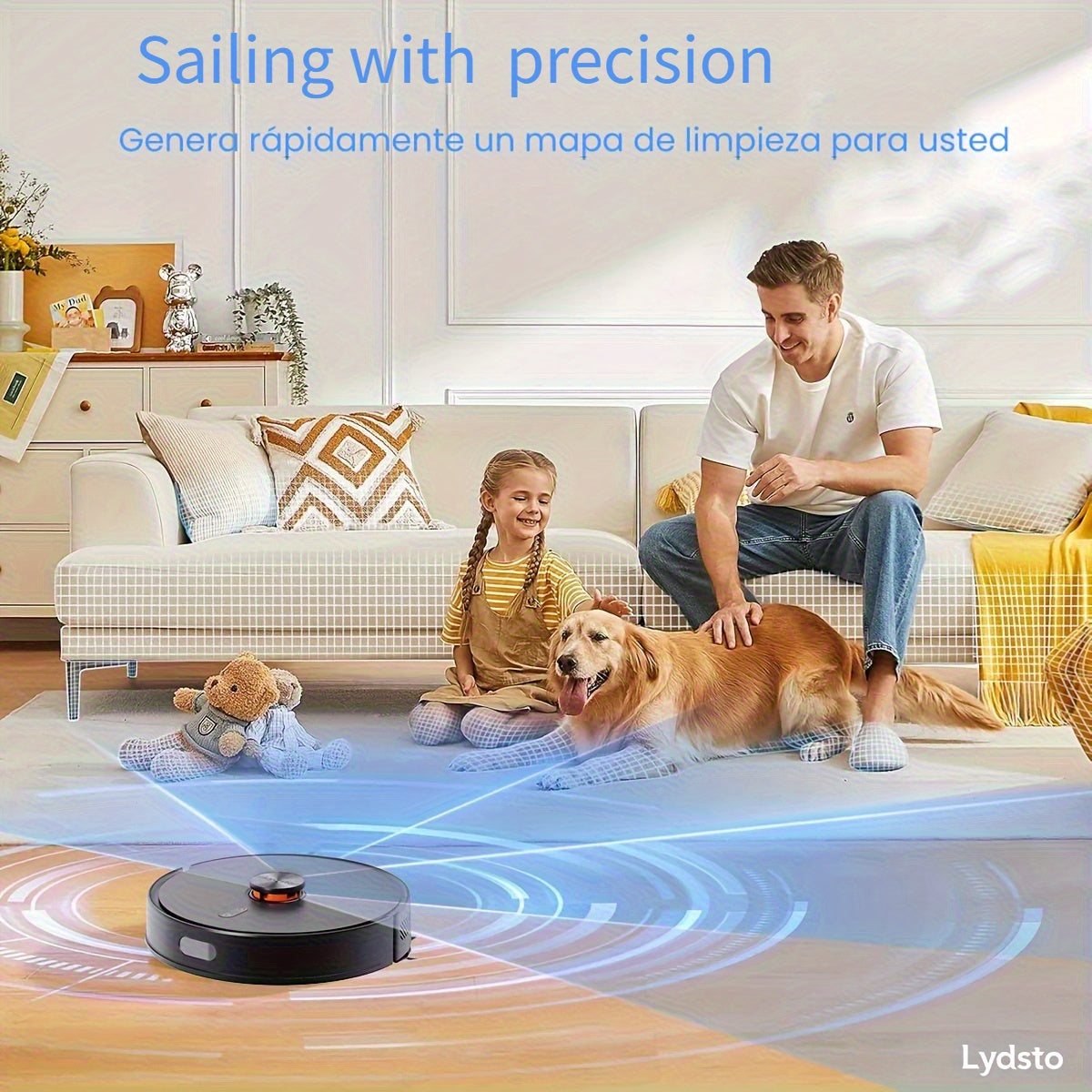 Lydsto R1D EDGE Smart Robot Vacuum Cleaner And Mop Combination, Automatic Mop Extension And Lifting, 5000Pa Suction Power, 60 Days Of Emptying, Obstacle Avoidance, WiFi, APP Remote Control, Laser Radar Lying Flat Cleaning Stain Killer Black.
