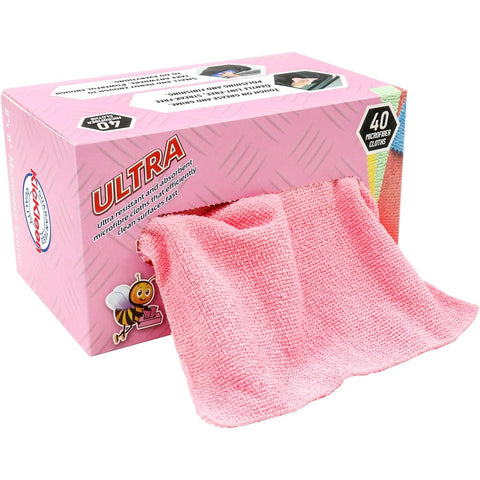 Microfiber Cleaning Cloths KICKLEEN 40-Pack Cleaning Cloths - Ultra, Heavy-Duty Lint-Free